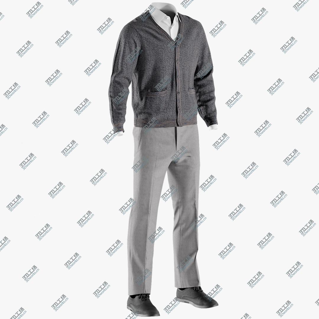images/goods_img/202105073/Men's Pants with Waistcoat, Shirt and shoes 3 3D model/1.jpg